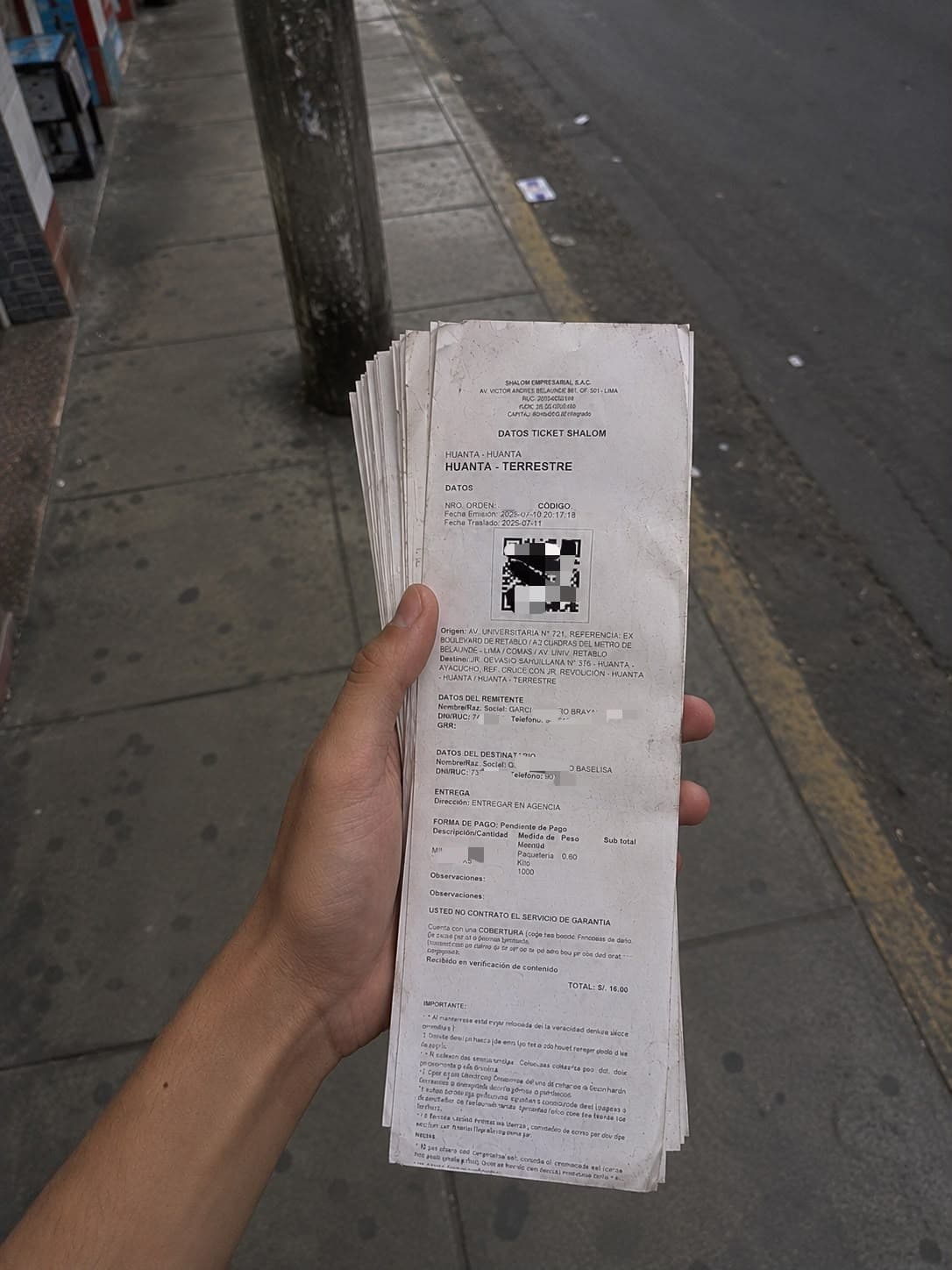 Comprobante de envío